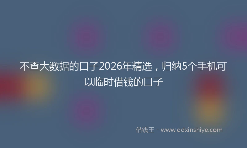 不查大数据的口子2026年精选,归纳5个手机可以临时借钱的口子