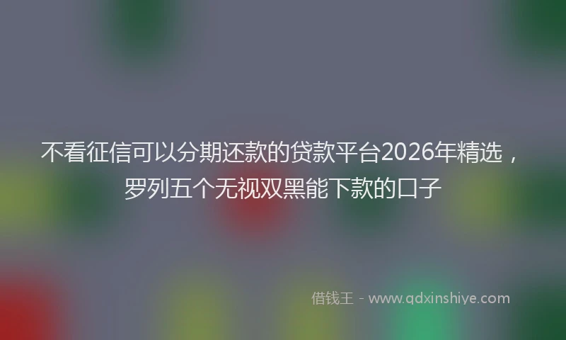 不看征信可以分期还款的贷款平台2026年精选，罗列五个无视双黑能下款的口子