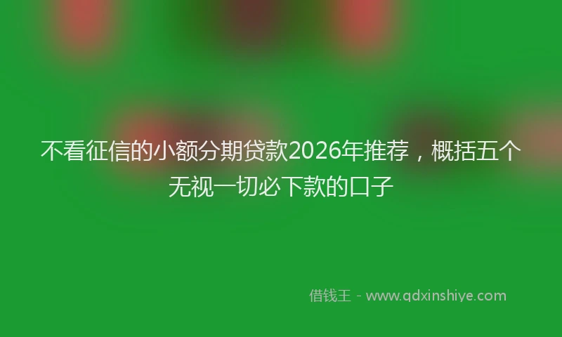 不看征信的小额分期贷款2026年推荐,概括五个无视一切必下款的口子