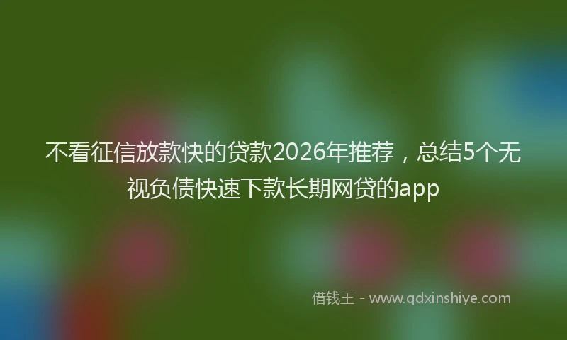 不看征信放款快的贷款2026年推荐，总结5个无视负债快速下款长期网贷的app
