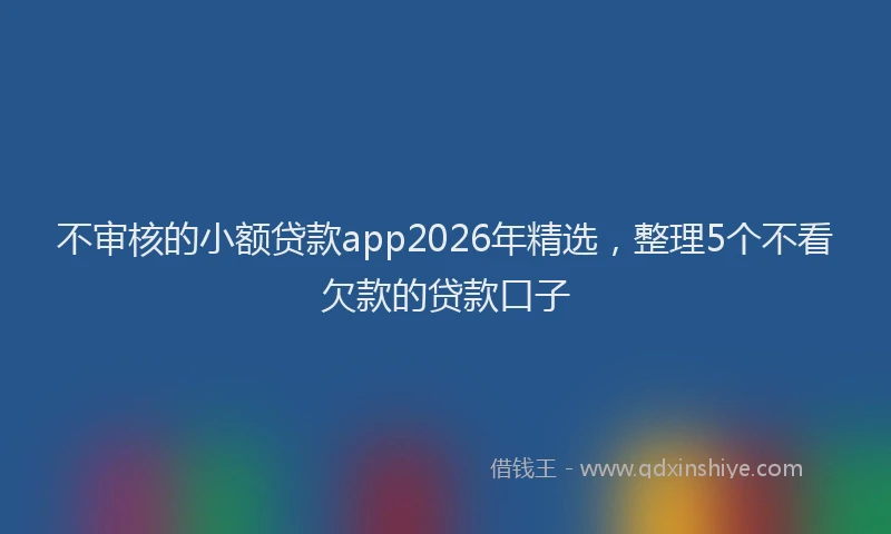 不审核的小额贷款app2026年精选，整理5个不看欠款的贷款口子