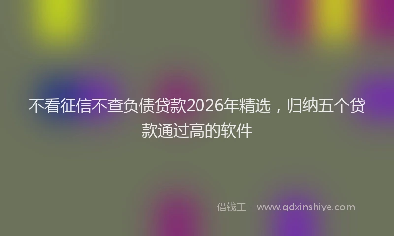 不看征信不查负债贷款2026年精选,归纳五个贷款通过高的软件