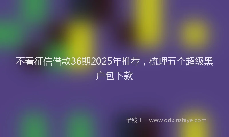 不看征信借款36期2025年推荐,梳理五个超级黑户包下款
