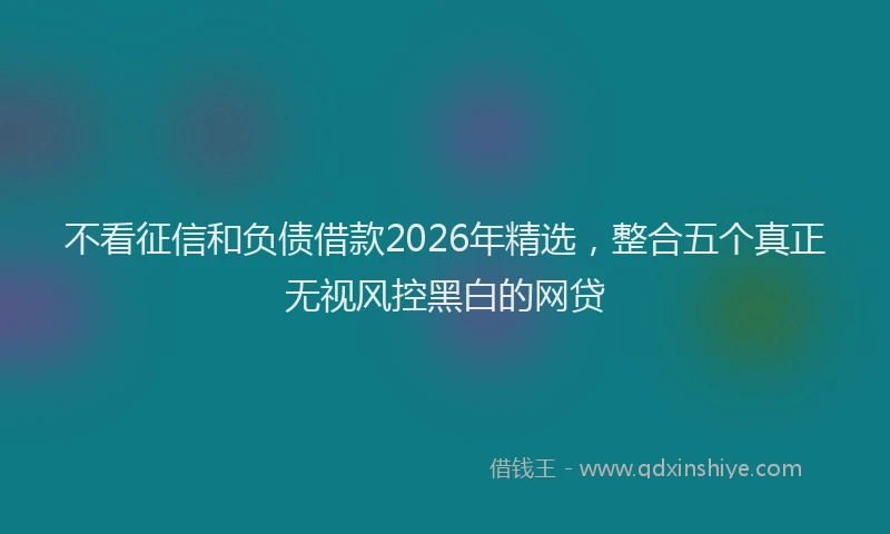 不看征信和负债借款2026年精选,整合五个真正无视风控黑白的网贷