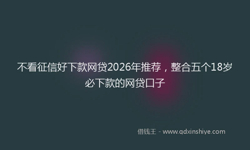 不看征信好下款网贷2026年推荐，整合五个18岁必下款的网贷口子