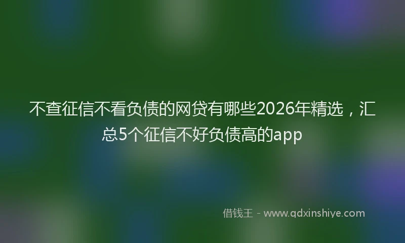 不查征信不看负债的网贷有哪些2026年精选,汇总5个征信不好负债高的app