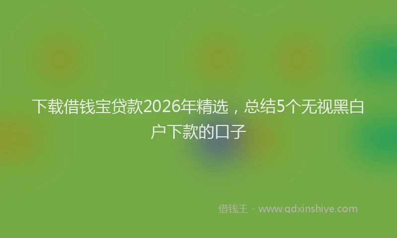 下载借钱宝贷款2026年精选，总结5个无视黑白户下款的口子