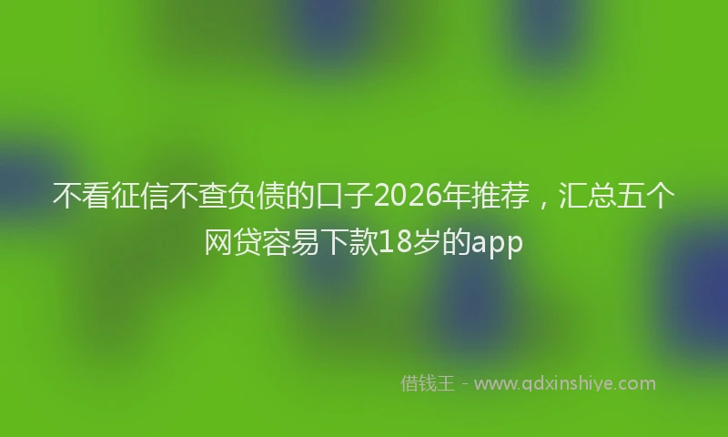 不看征信不查负债的口子2026年推荐,汇总五个网贷容易下款18岁的app