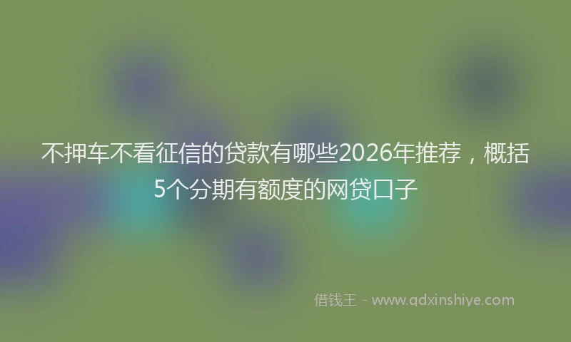 不押车不看征信的贷款有哪些2026年推荐，概括5个分期有额度的网贷口子