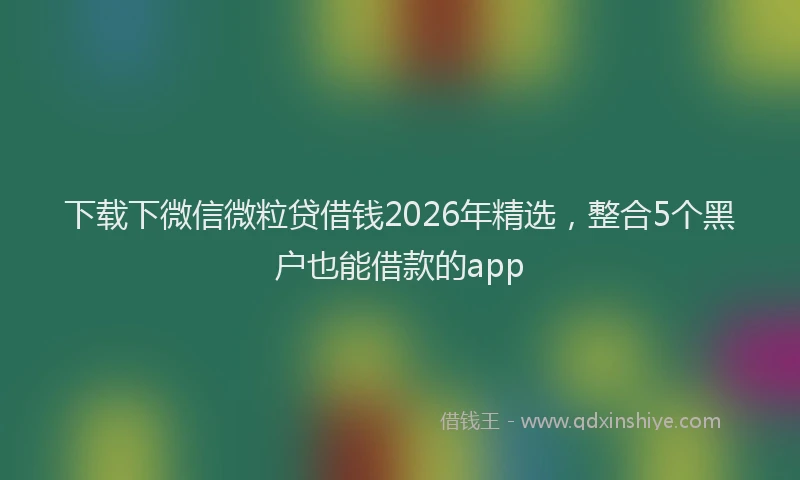 下载下微信微粒贷借钱2026年精选，整合5个黑户也能借款的app
