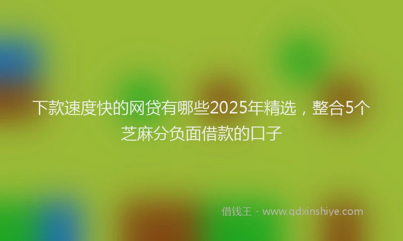 下款速度快的网贷有哪些2025年精选,整合5个芝麻分负面借款的口子