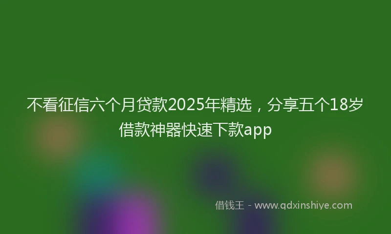 不看征信六个月贷款2025年精选，分享五个18岁借款神器快速下款app