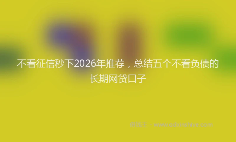 不看征信秒下2026年推荐，总结五个不看负债的长期网贷口子
