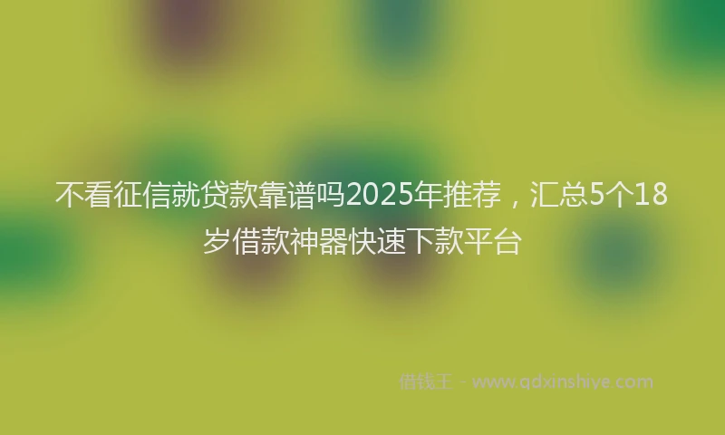 不看征信就贷款靠谱吗2025年推荐，汇总5个18岁借款神器快速下款平台