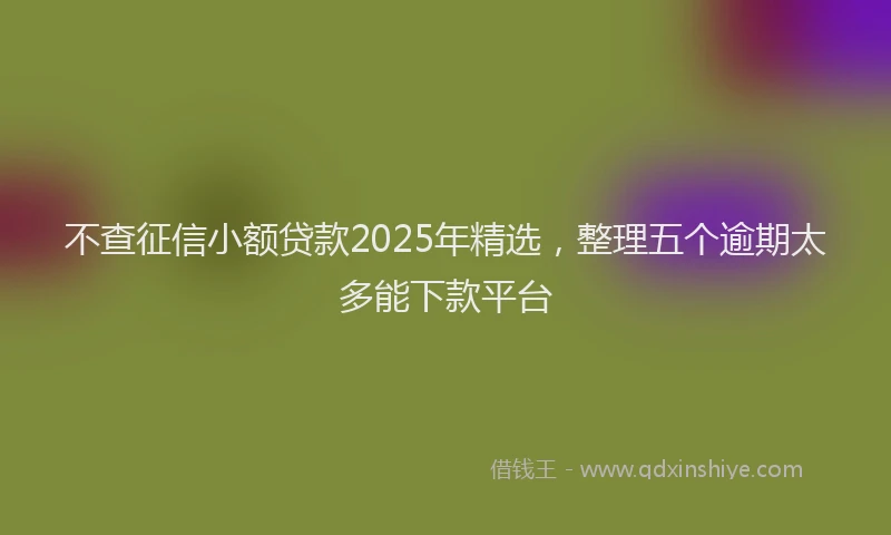 不查征信小额贷款2025年精选，整理五个逾期太多能下款平台