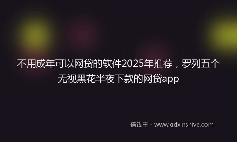不用成年可以网贷的软件2025年推荐，罗列五个无视黑花半夜下款的网贷app