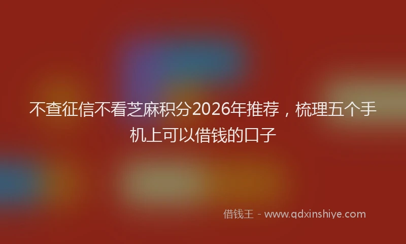 不查征信不看芝麻积分2026年推荐，梳理五个手机上可以借钱的口子