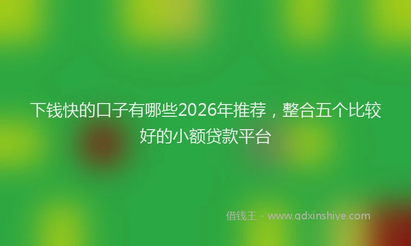 下钱快的口子有哪些2026年推荐，整合五个比较好的小额贷款平台