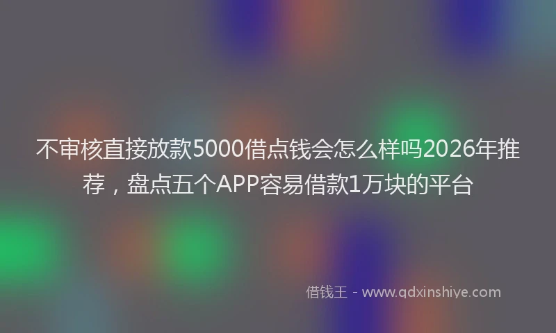 不审核直接放款5000借点钱会怎么样吗2026年推荐，盘点五个APP容易借款1万块的平台