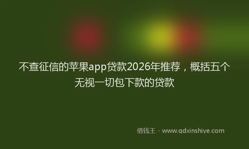 不查征信的苹果app贷款2026年推荐，概括五个无视一切包下款的贷款