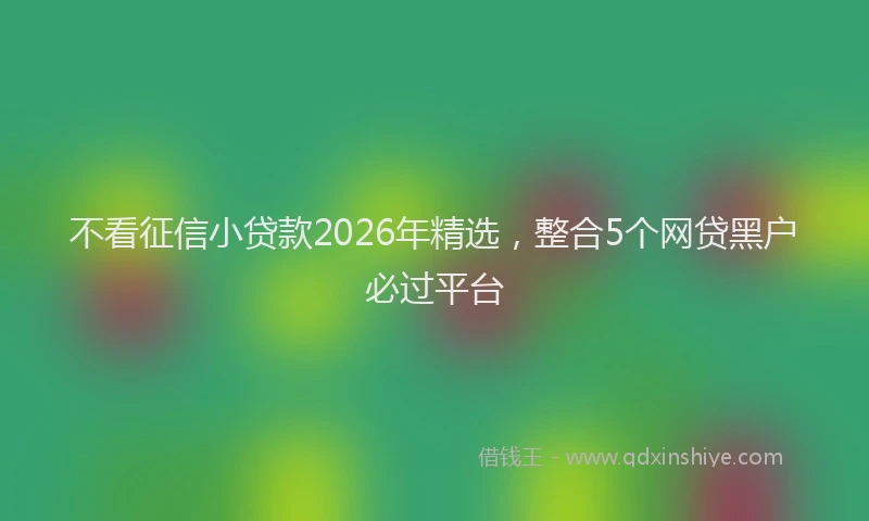 不看征信小贷款2026年精选，整合5个网贷黑户必过平台