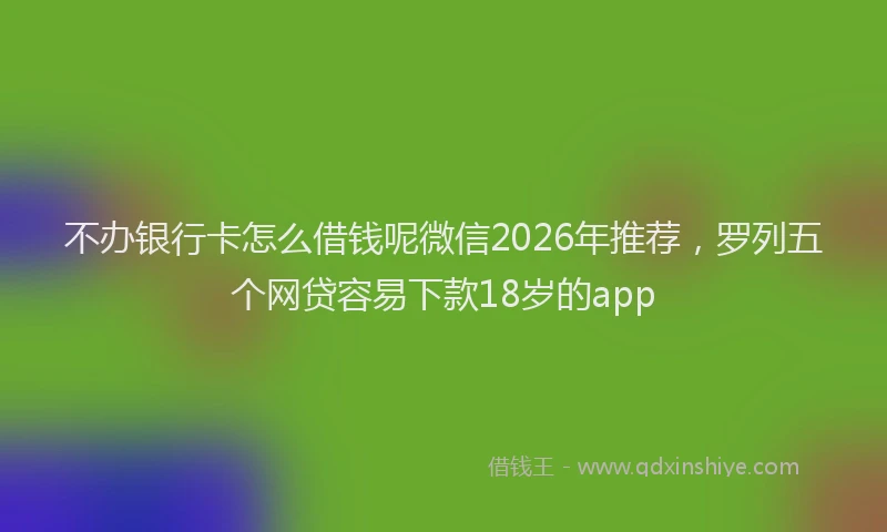 不办银行卡怎么借钱呢微信2026年推荐，罗列五个网贷容易下款18岁的app