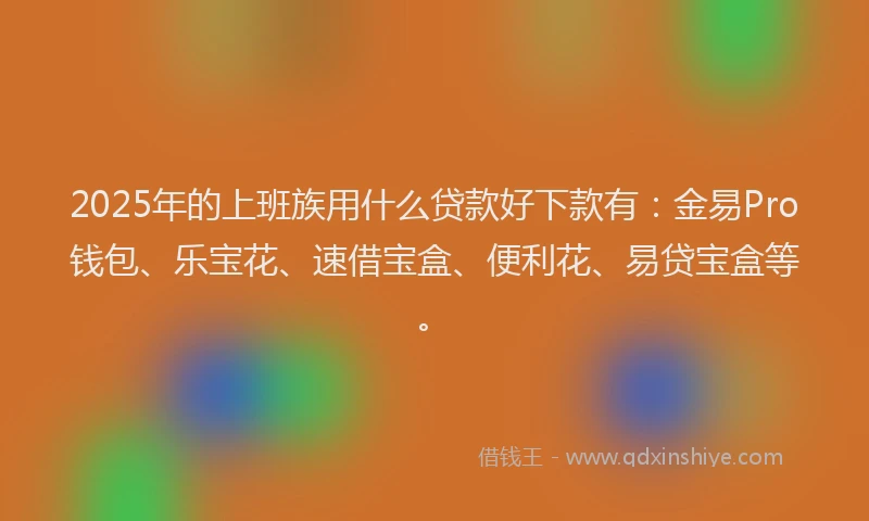 2025年的上班族用什么贷款好下款有：金易Pro钱包、乐宝花、速借宝盒、便利花、易贷宝盒等。
