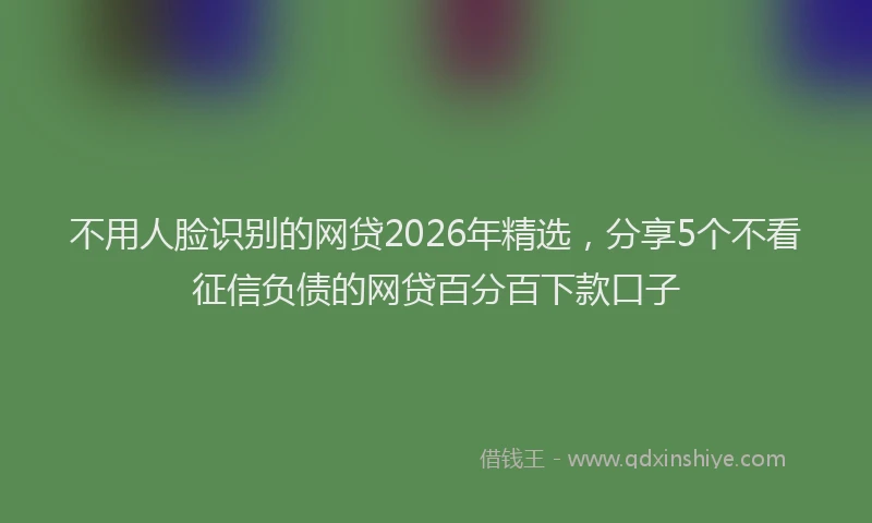 不用人脸识别的网贷2026年精选，分享5个不看征信负债的网贷百分百下款口子