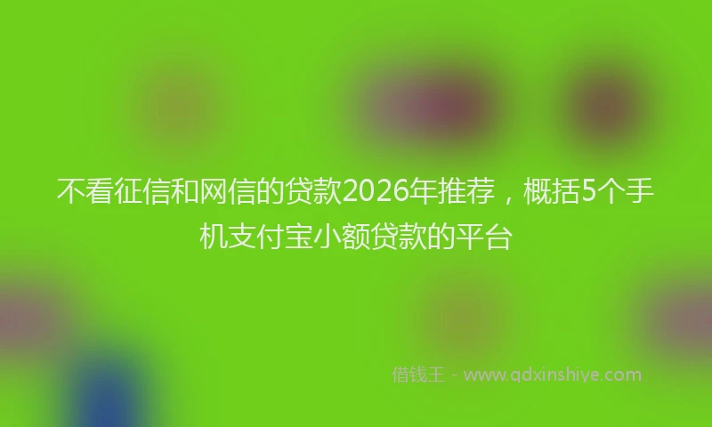 不看征信和网信的贷款2026年推荐,概括5个手机支付宝小额贷款的平台