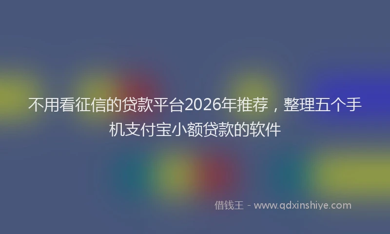 不用看征信的贷款平台2026年推荐，整理五个手机支付宝小额贷款的软件
