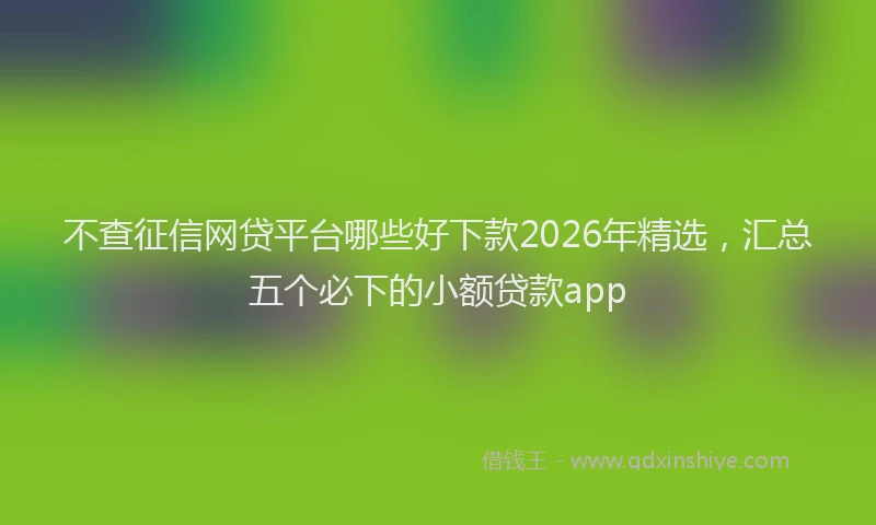 不查征信网贷平台哪些好下款2026年精选，汇总五个必下的小额贷款app