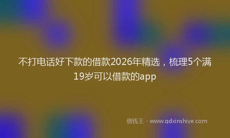 不打电话好下款的借款2026年精选，梳理5个满19岁可以借款的app