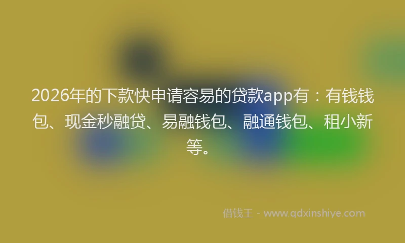 2026年的下款快申请容易的贷款app有：有钱钱包、现金秒融贷、易融钱包、融通钱包、租小新等。