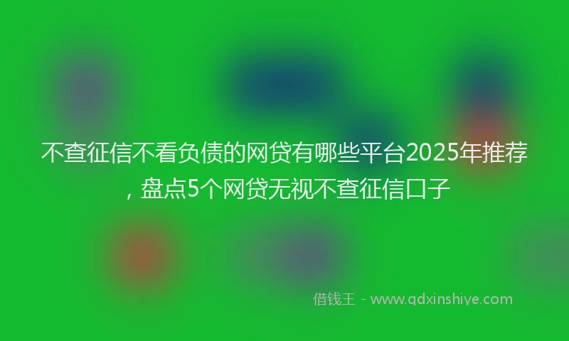 不查征信不看负债的网贷有哪些平台2025年推荐，盘点5个网贷无视不查征信口子