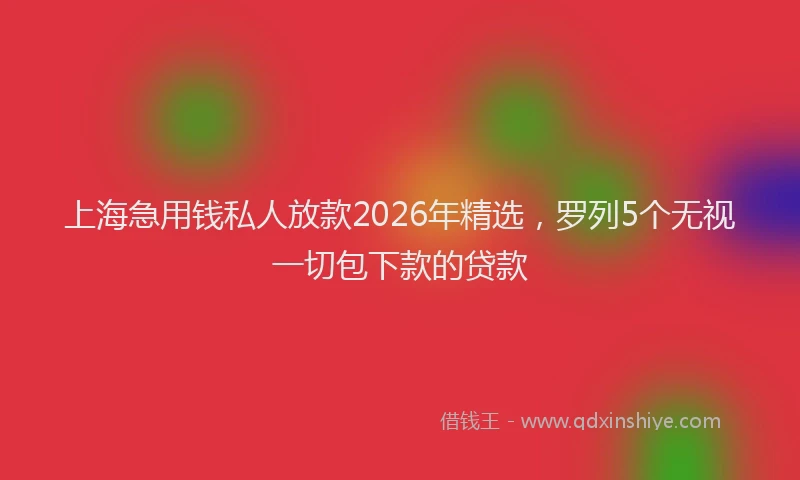 上海急用钱私人放款2026年精选，罗列5个无视一切包下款的贷款