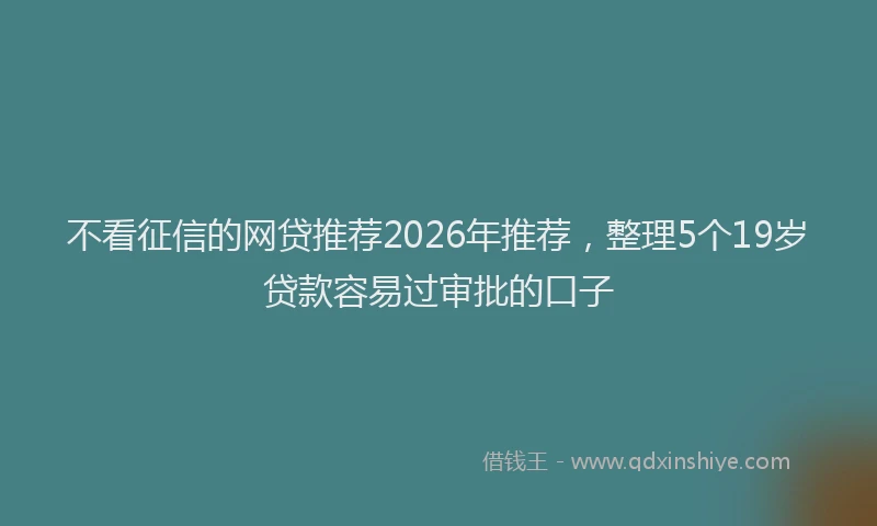 不看征信的网贷推荐2026年推荐，整理5个19岁贷款容易过审批的口子