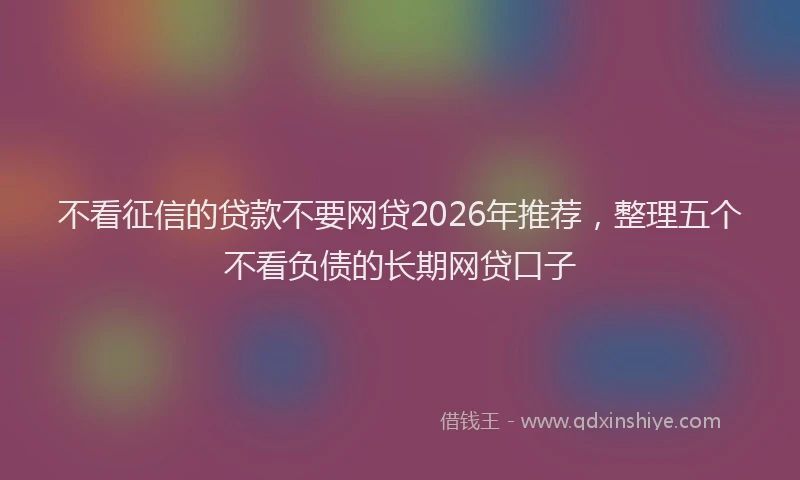 不看征信的贷款不要网贷2026年推荐，整理五个不看负债的长期网贷口子