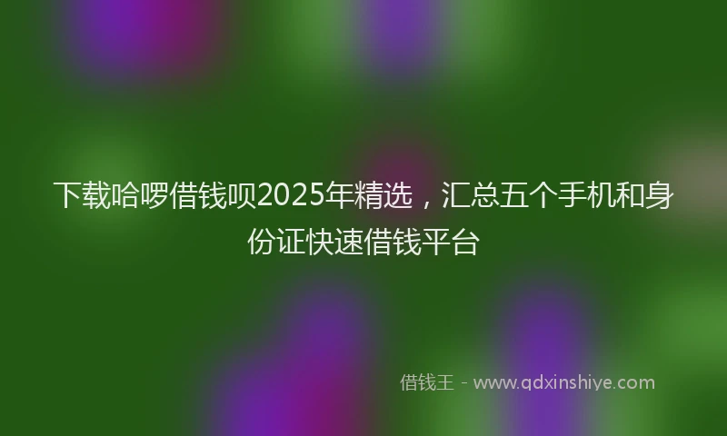 下载哈啰借钱呗2025年精选，汇总五个手机和身份证快速借钱平台