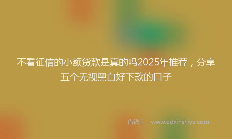 不看征信的小额货款是真的吗2025年推荐,分享五个无视黑白好下款的口子