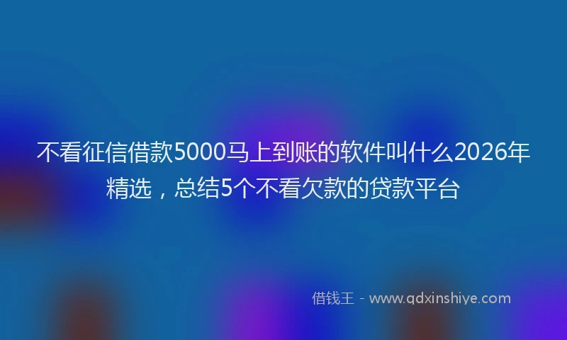 不看征信借款5000马上到账的软件叫什么2026年精选，总结5个不看欠款的贷款平台