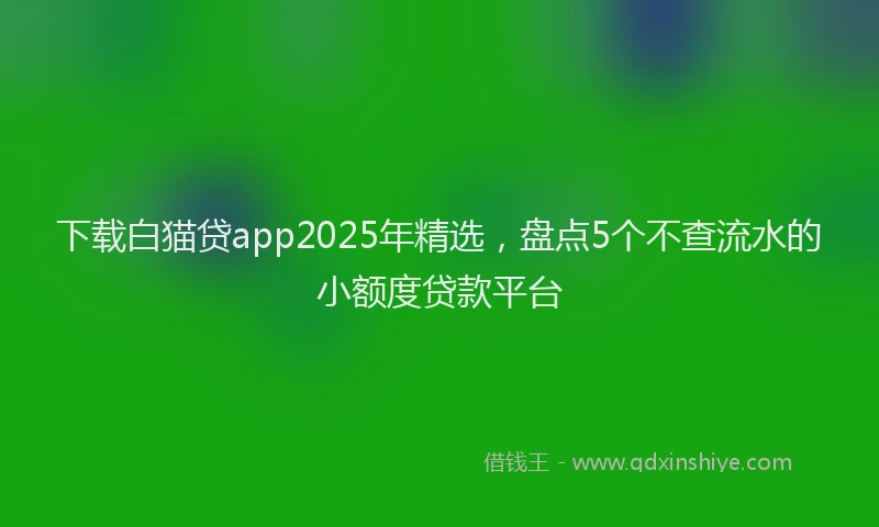 下载白猫贷app2025年精选，盘点5个不查流水的小额度贷款平台