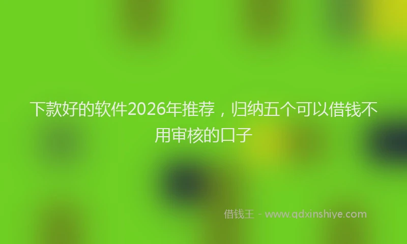 下款好的软件2026年推荐，归纳五个可以借钱不用审核的口子