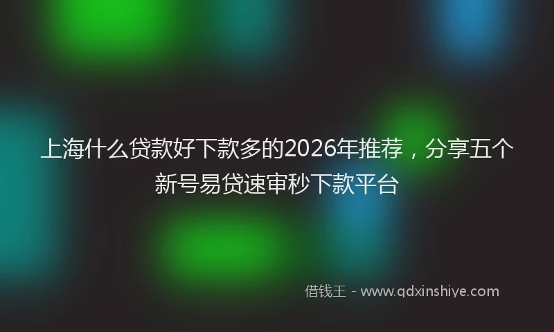 上海什么贷款好下款多的2026年推荐，分享五个新号易贷速审秒下款平台