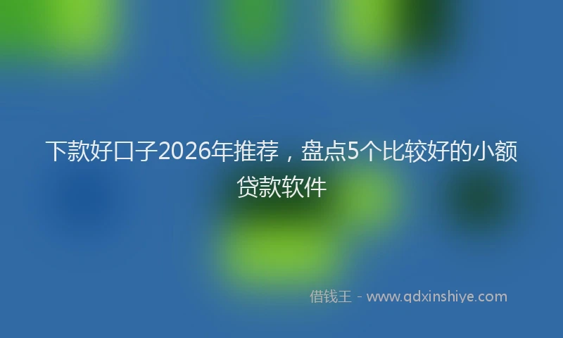 下款好口子2026年推荐，盘点5个比较好的小额贷款软件