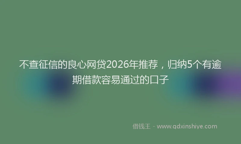 不查征信的良心网贷2026年推荐，归纳5个有逾期借款容易通过的口子