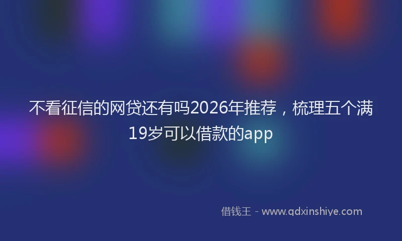 不看征信的网贷还有吗2026年推荐，梳理五个满19岁可以借款的app