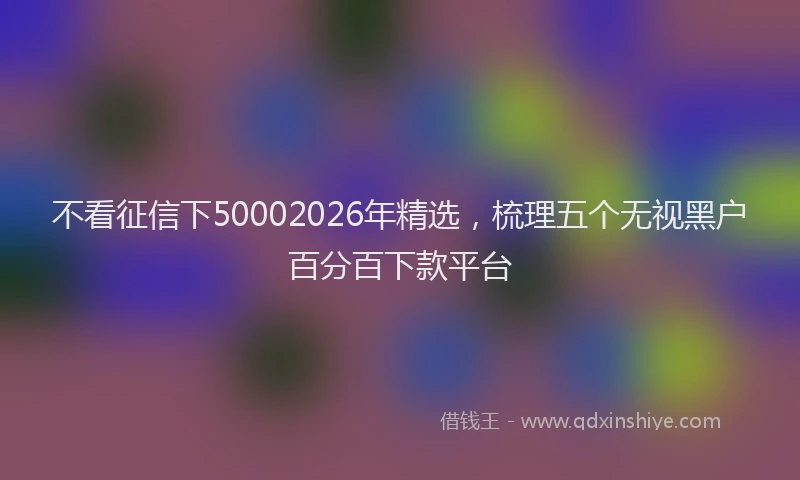 不看征信下50002026年精选，梳理五个无视黑户百分百下款平台