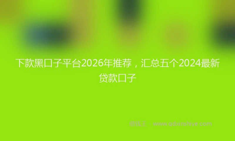 下款黑口子平台2026年推荐，汇总五个2024最新贷款口子