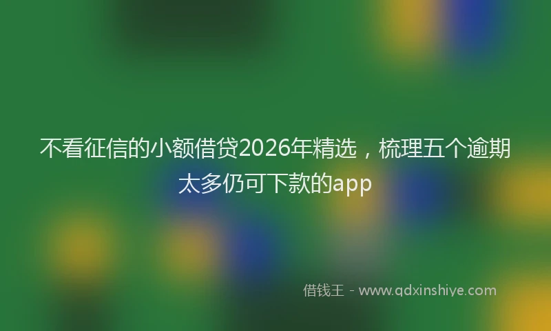 不看征信的小额借贷2026年精选，梳理五个逾期太多仍可下款的app
