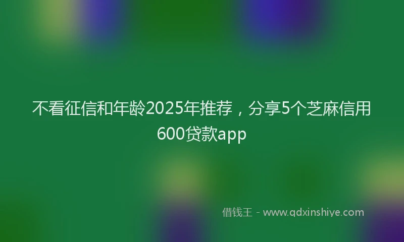 不看征信和年龄2025年推荐，分享5个芝麻信用600贷款app